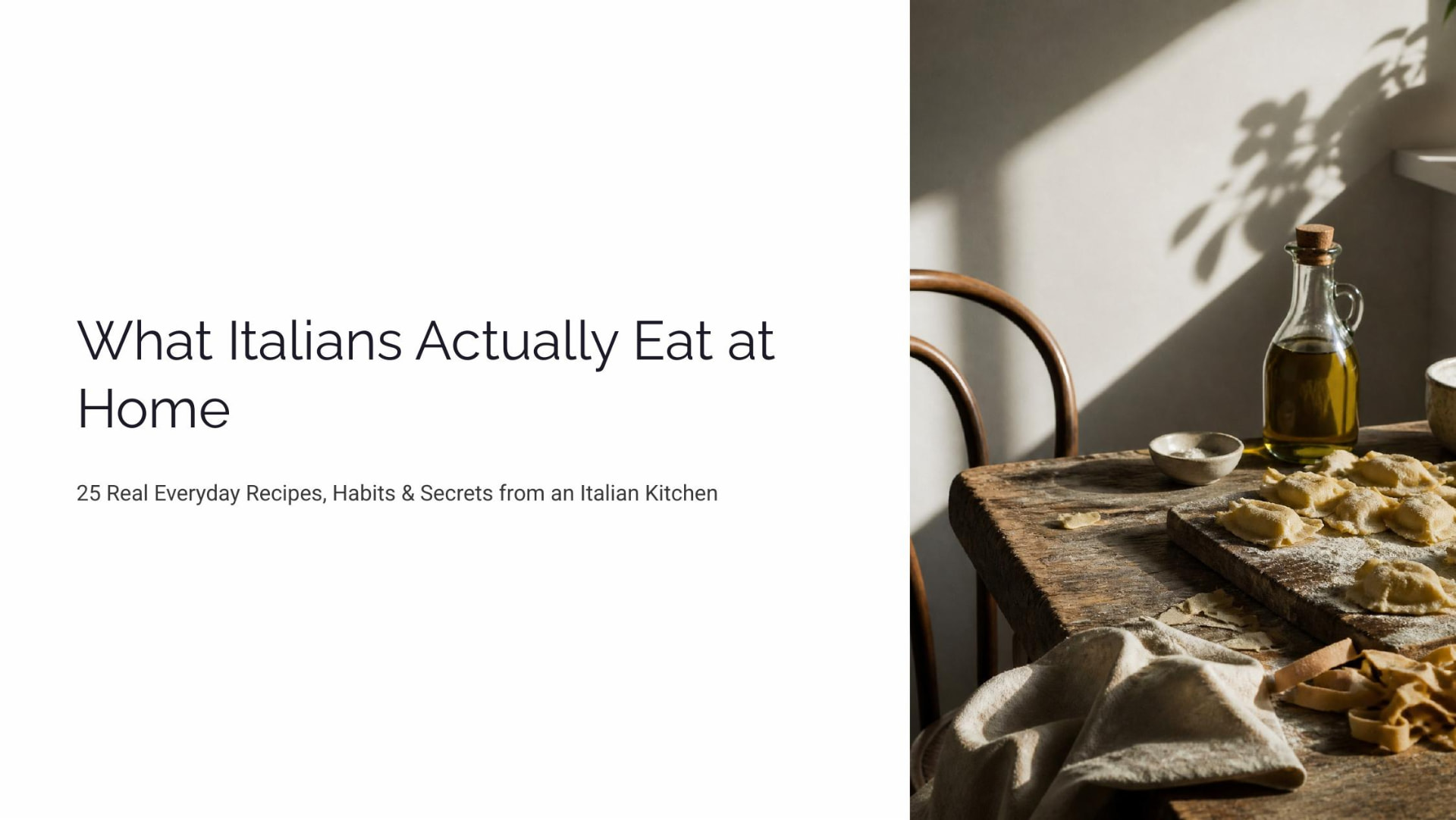 Cover of the digital PDF guide What Italians Actually Eat at Home